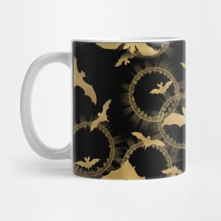 Bats and Magical Circles - Goth Fashion - bat, magic, witch, halloween, emo, gold Mug